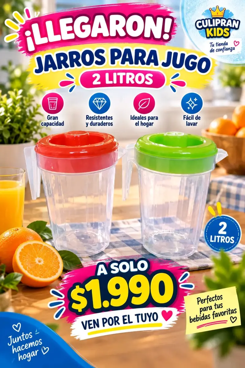 Jarro para jugo 2 litros resistente