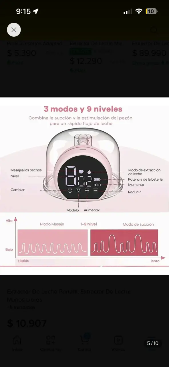 Extractor de Leche Eléctrico Portátil Rosa - 2