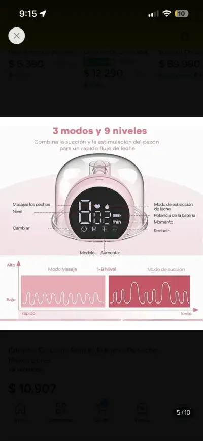 Extractor de Leche Eléctrico Portátil Rosa - miniatura 2