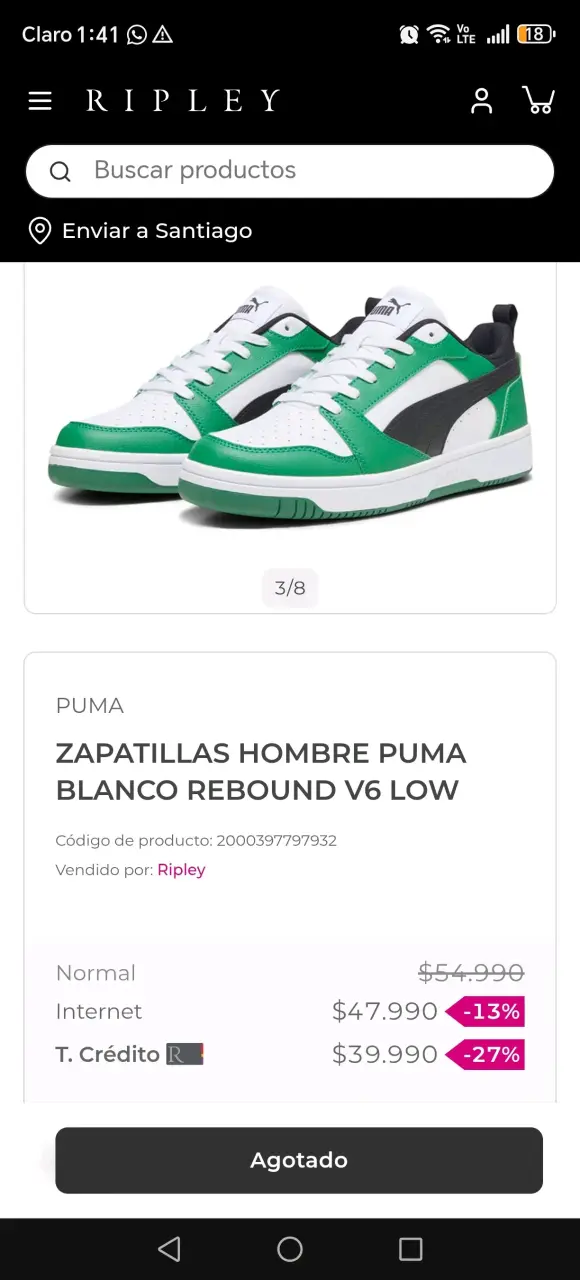 Zapatillas Hombre Puma Rebound V6 Low Verde - 3