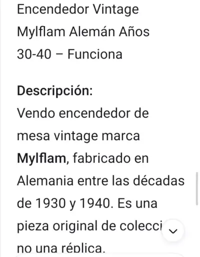 Encendedor Vintage Mylflam Alemán Años 30-40 - miniatura 4