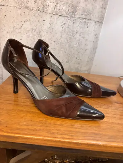 Zapatos de Tacón Mujer Marrón Elegantes - miniatura 1