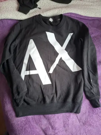 Polerón negro con logo AX para hombre - miniatura 1