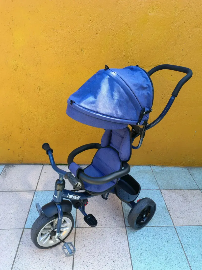 Triciclo para niños Bebesit con toldo azul - 4