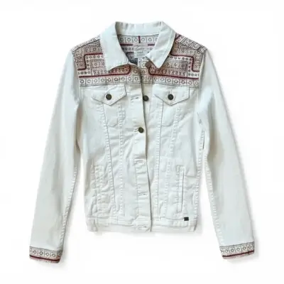 Chaqueta Mezclilla Umbrale Blanca Talla S con Bord - miniatura 1
