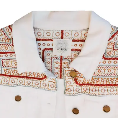 Chaqueta Mezclilla Umbrale Blanca Talla S con Bord - miniatura 2