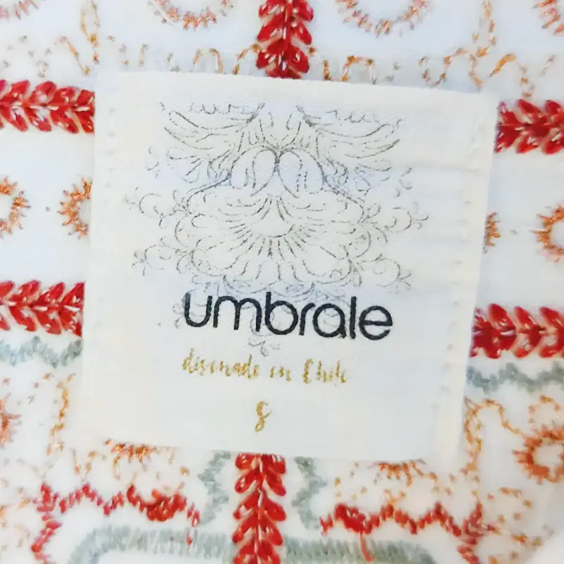 Chaqueta Mezclilla Umbrale Blanca Talla S con Bord - 3