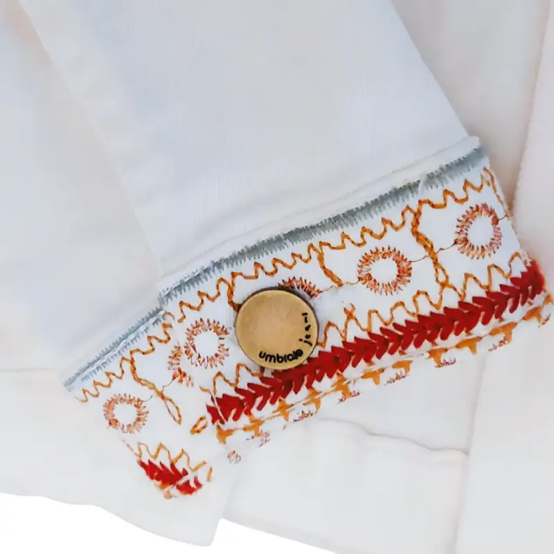 Chaqueta Mezclilla Umbrale Blanca Talla S con Bord - 4