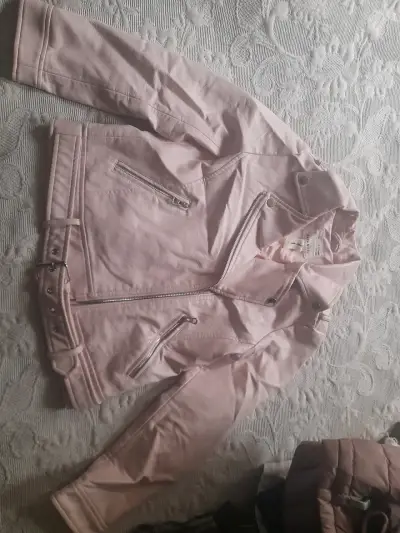 Chaqueta de cuero sintético rosa para niña Zara - miniatura 1