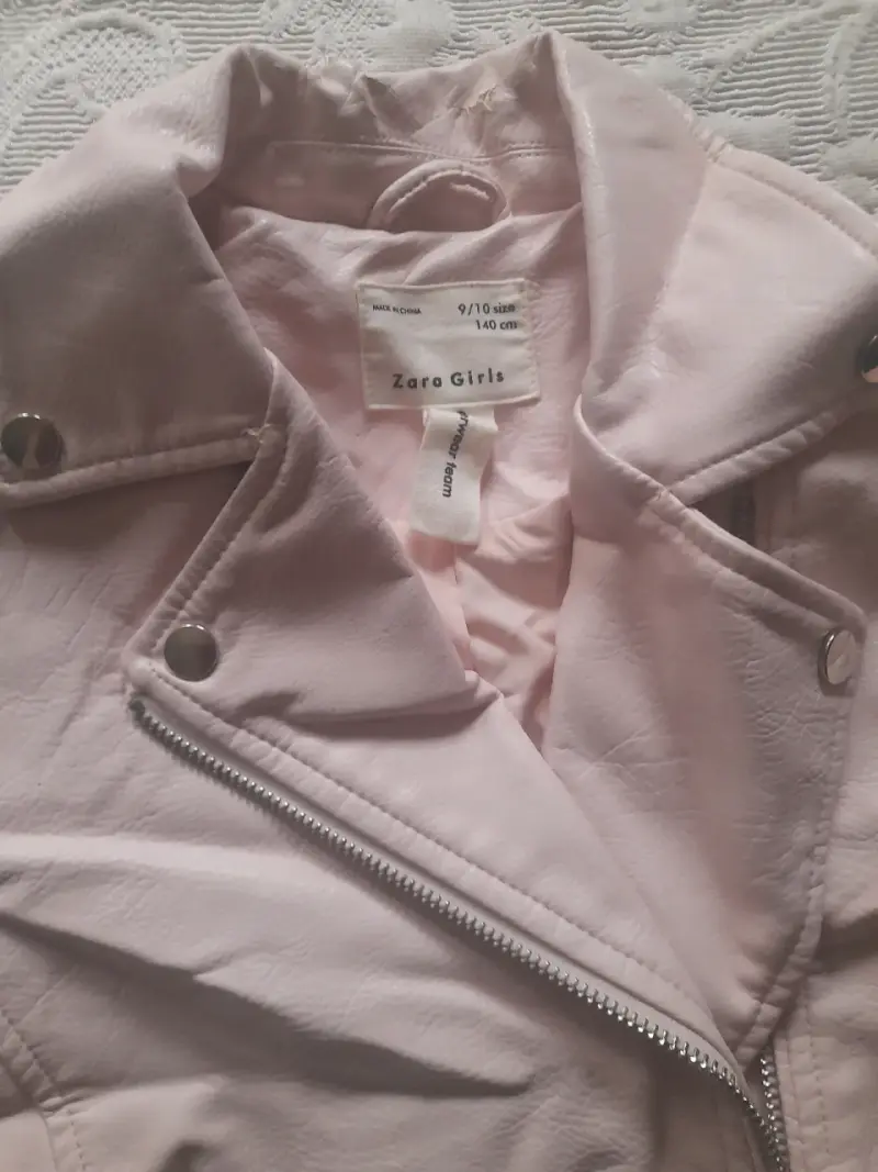 Chaqueta de cuero sintético rosa para niña Zara - 2
