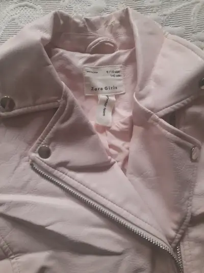 Chaqueta de cuero sintético rosa para niña Zara - miniatura 2