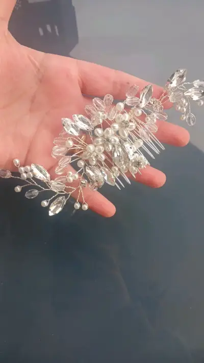 Peineta de Novia con Perlas y Cristales - miniatura 2
