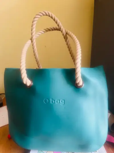 Bolso O Bag verde azulado OG con asas de cuerda - miniatura 1