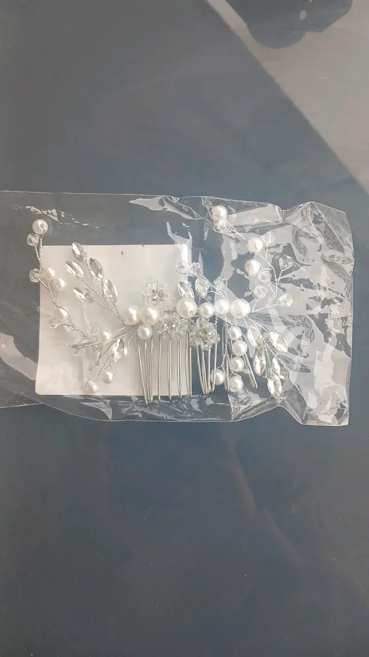 Peineta de Novia con Perlas y Cristales - 3