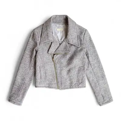 Chaqueta Biker UNITY Tweed Gris Talla S para Mujer - miniatura 1