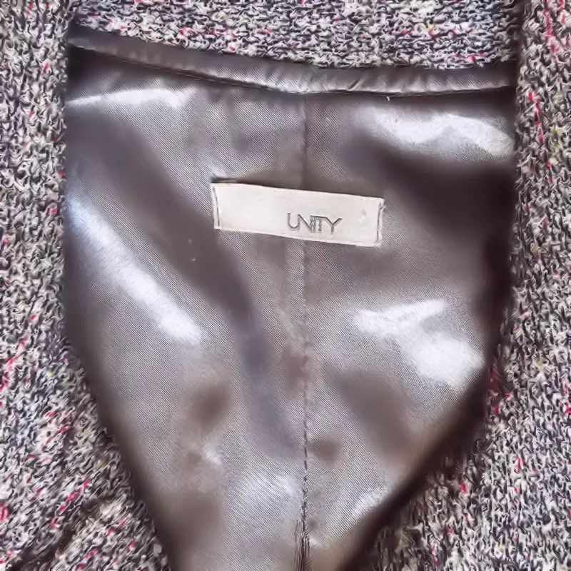 Chaqueta Biker UNITY Tweed Gris Talla S para Mujer - 3