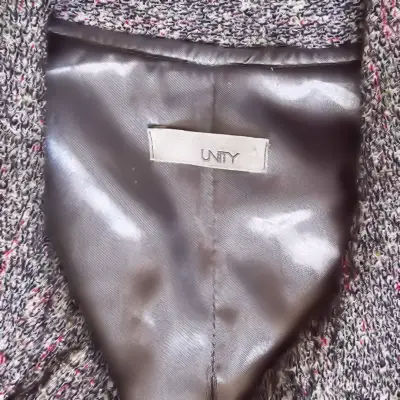 Chaqueta Biker UNITY Tweed Gris Talla S para Mujer - miniatura 3