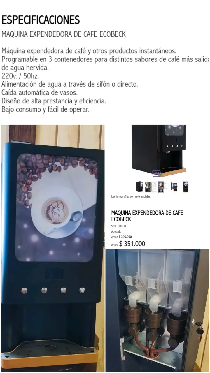Máquina expendedora de café Ecobeck con 3 contenedores - 3