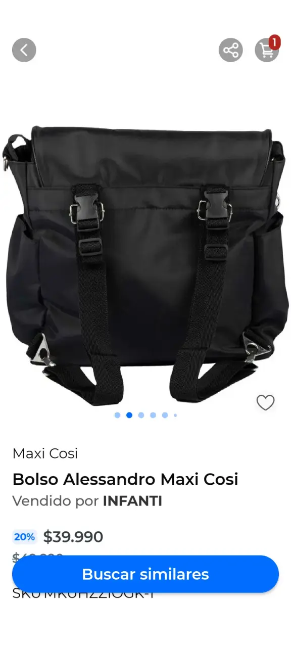 Bolso cambiador negro Maxi Cosi Alessandro - 2