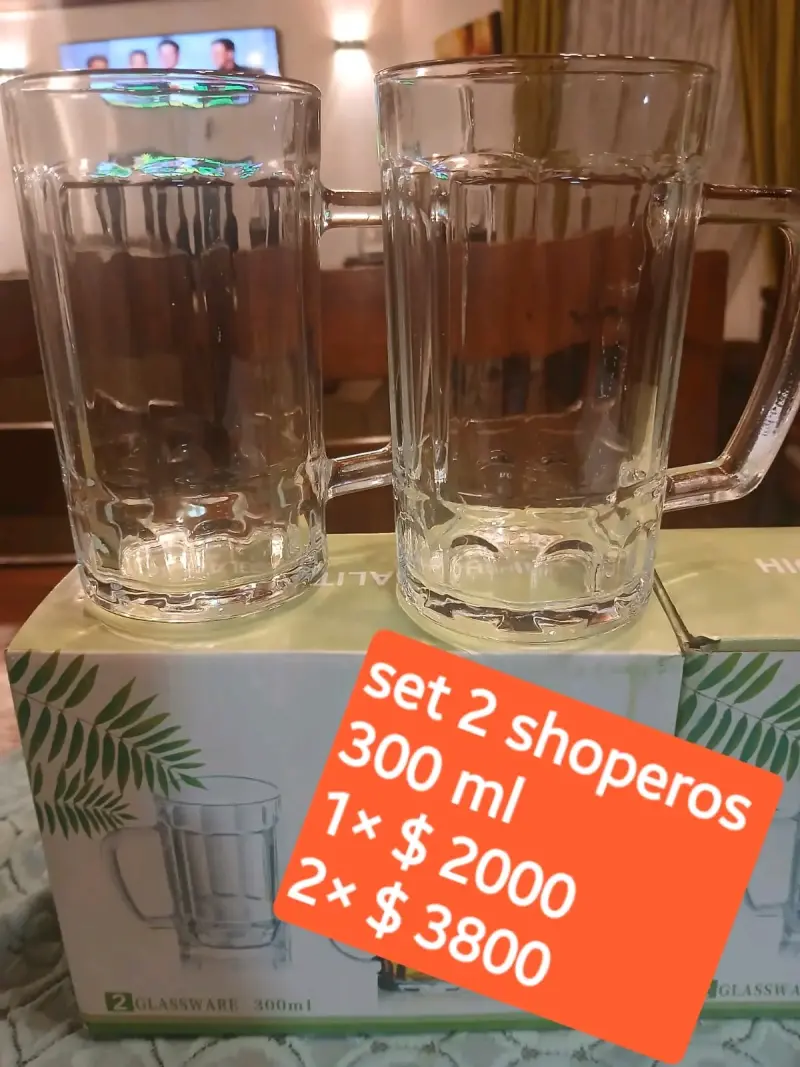 Set de 2 shoperos de vidrio 300 ml - 1
