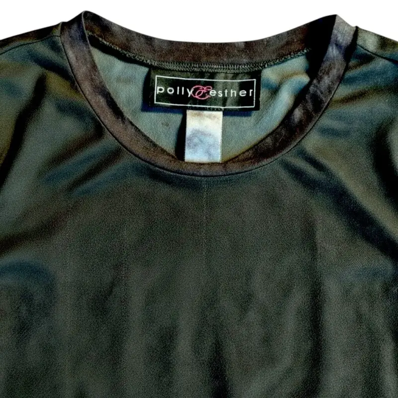 Polera Polly Negra Talla M de Malla Transparente - 2