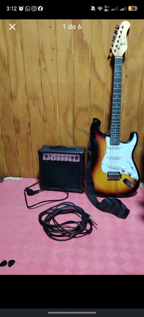 Guitarra eléctrica Mercury con falta de cuerda - 1