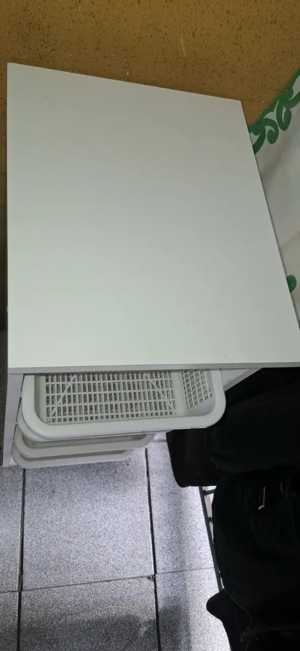 Estante organizador de plástico blanco con cajones - 3