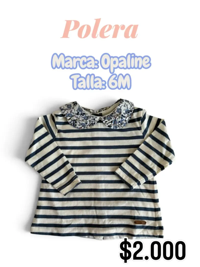Polera rayada para bebé Opaline 6M