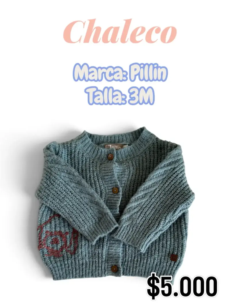 Chaleco de bebé azul marca Pillin