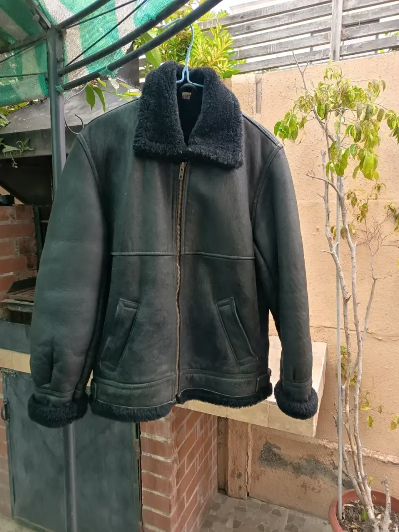 Chaqueta de cuero natural Curtipel negra - 2