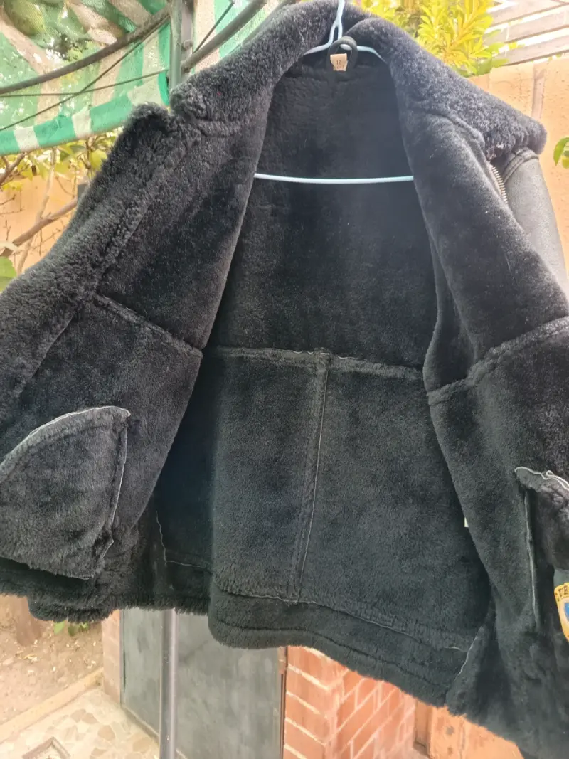 Chaqueta de cuero natural Curtipel negra - 3