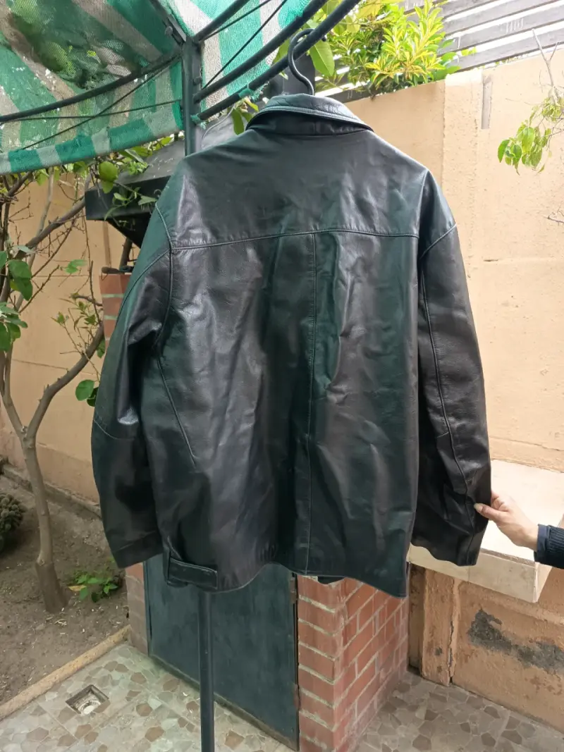 Chaqueta de cuero negra para hombre - 2