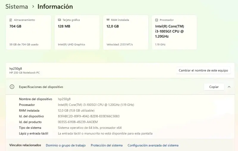 HP 250 G8 i3 10°, 12GB RAM, 240GB SSD y mas - 4