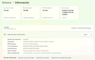 HP 250 G8 i3 10°, 12GB RAM, 240GB SSD y mas - miniatura 4