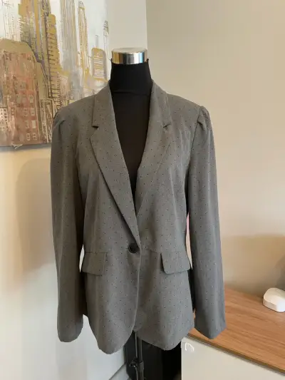Blazer gris de mujer con diseño de puntos - miniatura 1