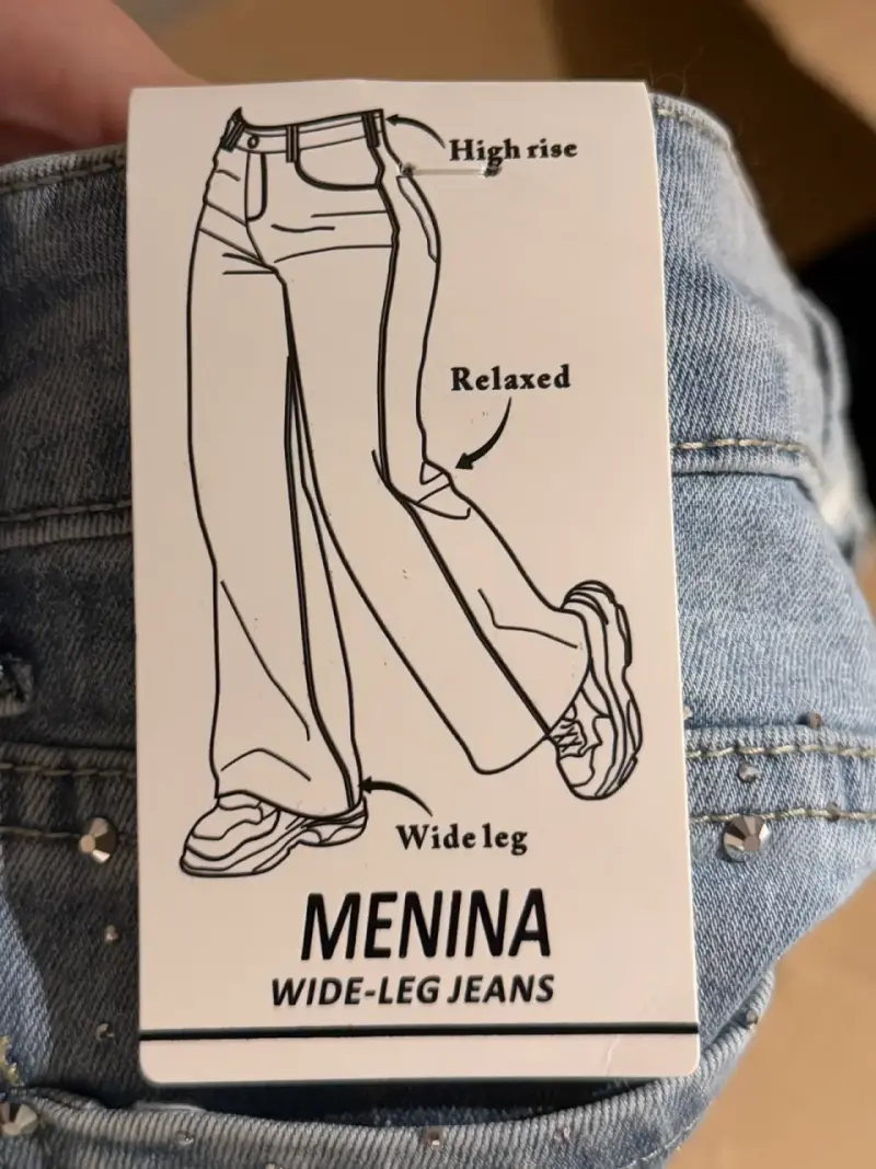 Jeans Wide Leg con brillos - 5