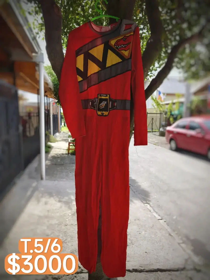 Disfraz Infantil Power Rangers Rojo Talla 5/6
