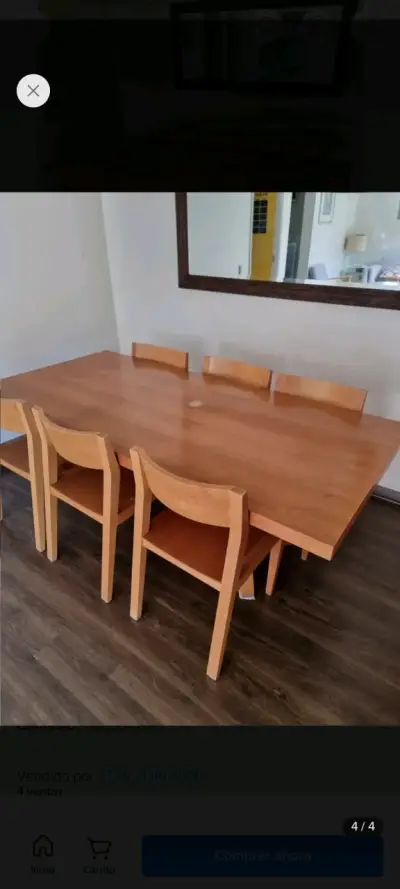 Juego de Comedor de Madera con 6 Sillas - miniatura 1