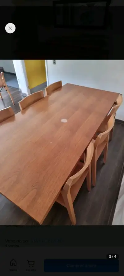 Juego de Comedor de Madera con 6 Sillas - miniatura 2