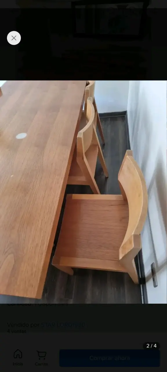 Juego de Comedor de Madera con 6 Sillas - 3