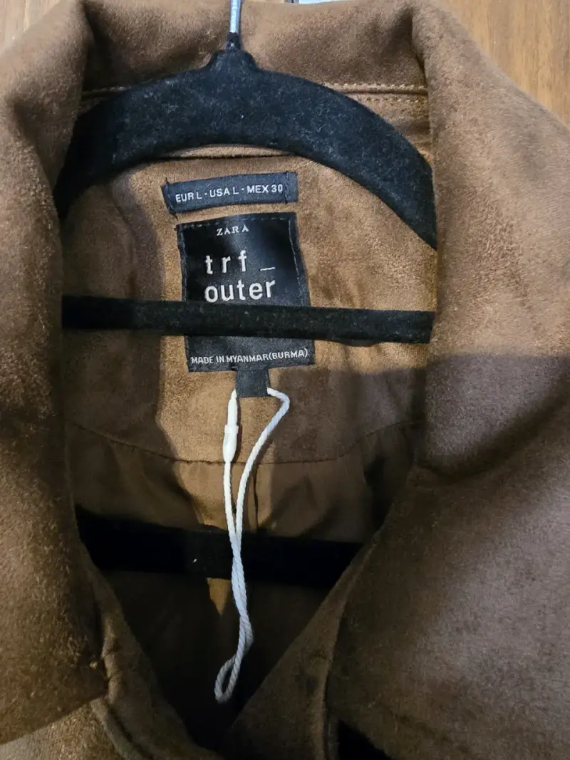 Chaqueta de gamuza cafe Zara TRF - 2