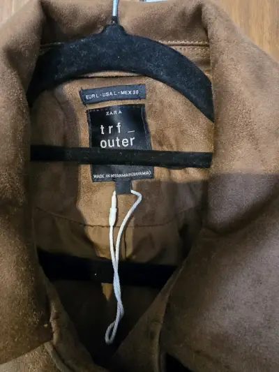 Chaqueta de gamuza cafe Zara TRF - miniatura 2