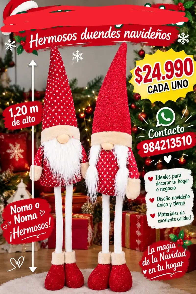 Duendes Navideños Decorativos 1.20m - 1