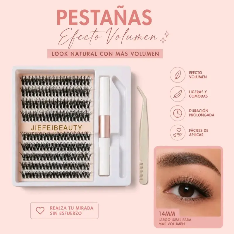 Pestañas Postizas Efecto Volumen Jiefiebeauty
