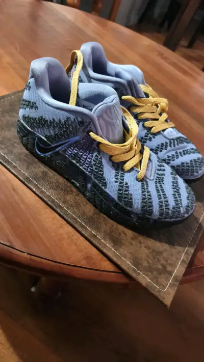 Zapatillas deportivas Nike ZoomX azul y amarillo - miniatura 1