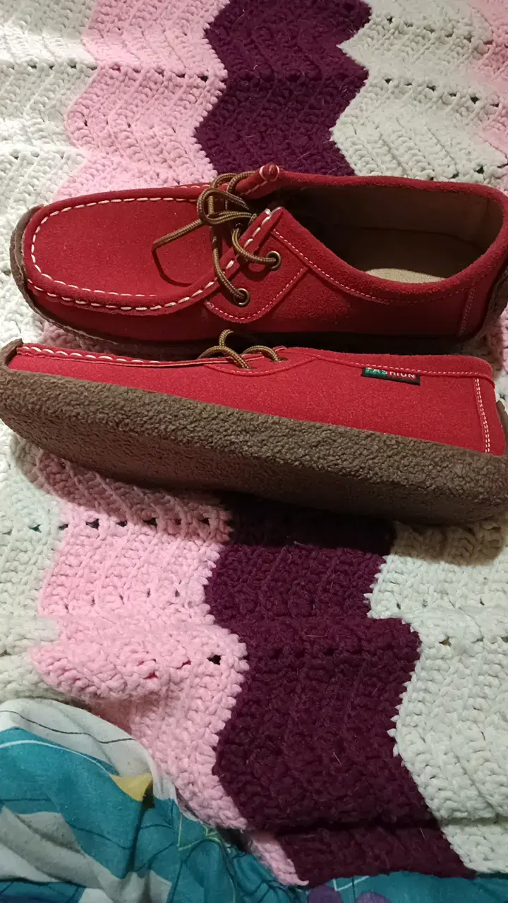 Zapatos mocasines rojos de tela - 2