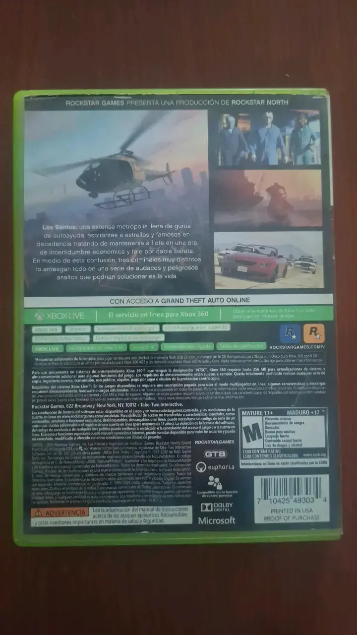 Juego Grand Theft Auto V para Xbox 360 - 3