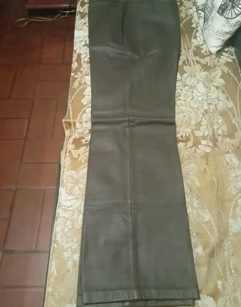 Pantalones de cuero marrón para hombre