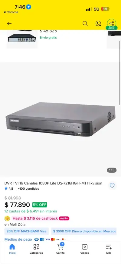 DVR Hikvision 16 Canales 1080P Lite - miniatura 1