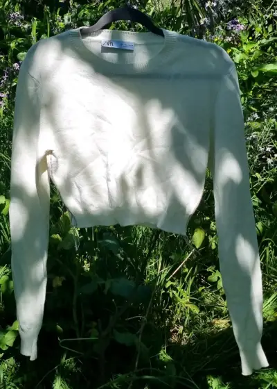 Suéter Crop Top Blanco Zara - miniatura 2